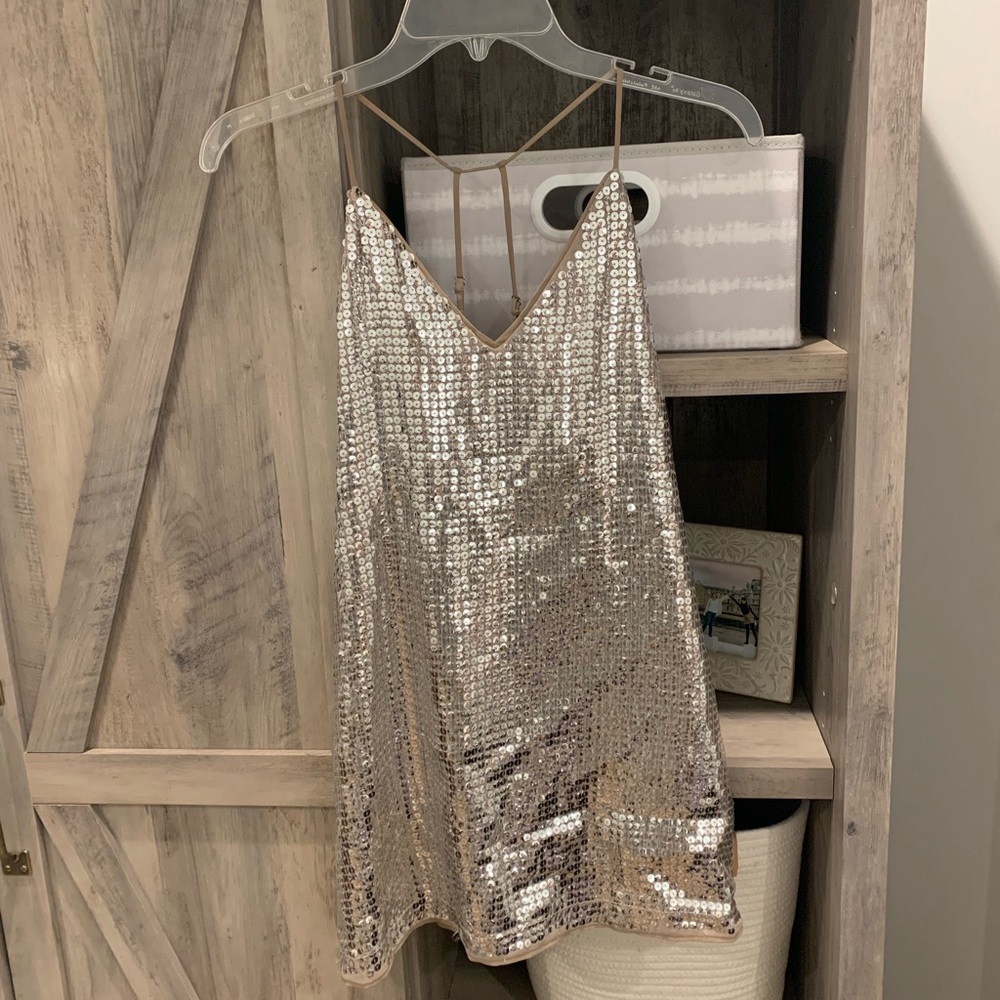 NBD silver sequin dress